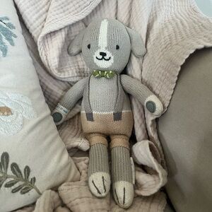 Noah The Dog Plush Doll Medium 12” Hand Knit Cuddle and Kind  Peru Stuffed